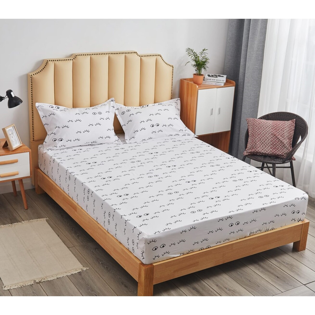 Set cearceaf cu elastic 230X250 cm si 2 fete de perna, VID-041