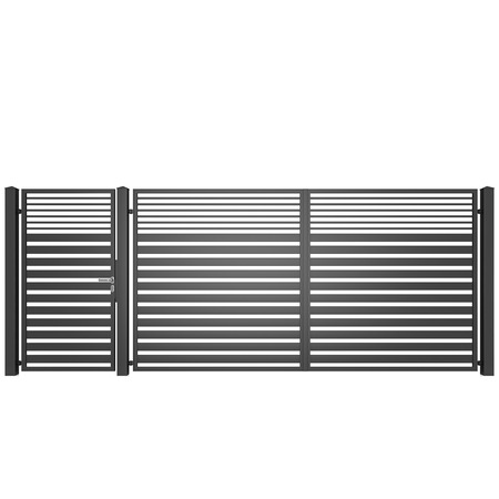 Poarta Pietonala Si Auto Fier Forjat Todome Model Modern 13 450x180cm Emag Ro