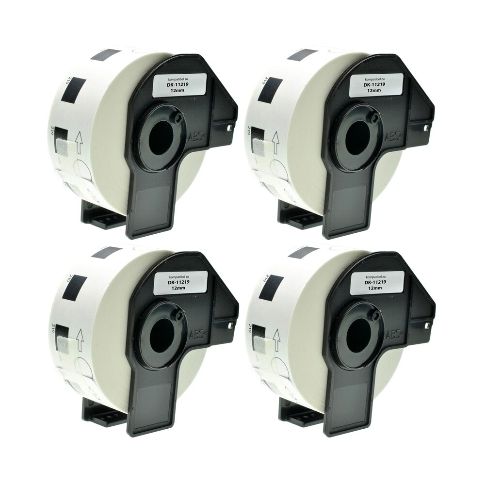 Set 4 Banda/Rola DK 11219 etichete Alb 12mm Compatibile Pentru BROTHERP-Touch QL 1000 Series / QL 1050 / QL 1060 N / QL 500 A / QL 500 BS / QL 500 BW / QL 550 / QL 560 VP / QL 560 YX / QL 570 / QL 580 / QL 650 TD / QL 700 / QL 710 W / QL 720 NW