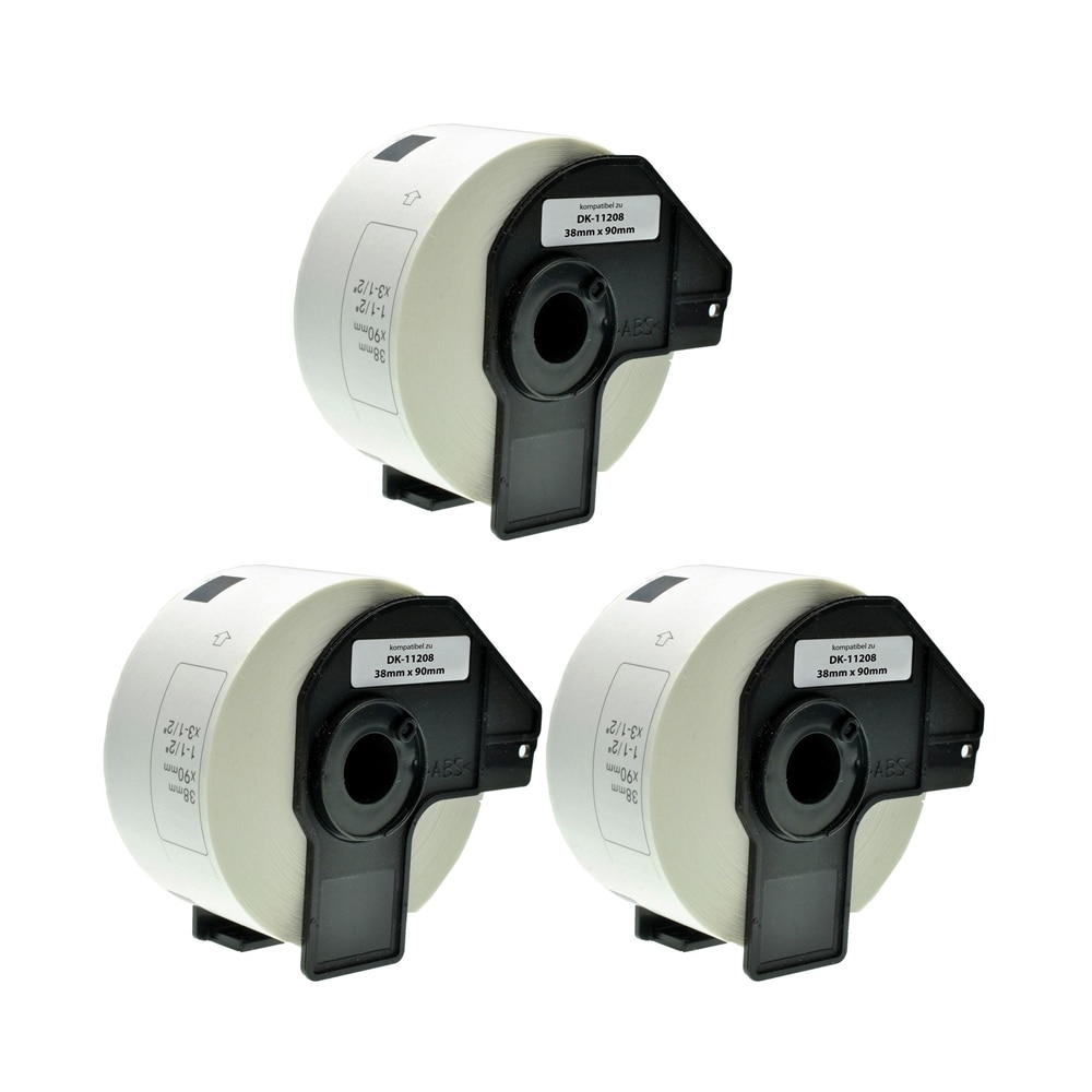 Set 3 Banda/Rola DK 11208 etichete Alb 38mmX90mm Compatibile Pentru BROTHERP-Touch QL 1000 Series / QL 1050 / QL 1060 N / QL 500 A / QL 500 BS / QL 500 BW / QL 550 / QL 560 VP / QL 560 YX / QL 570 / QL 580 / QL 650 TD / QL 700 / QL 710 W / QL 720 NW