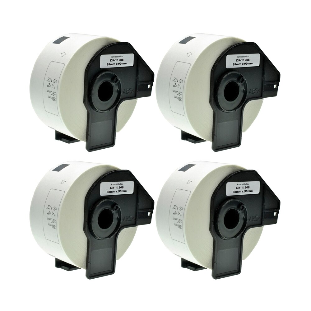 Set 4 Banda/Rola DK 11208 etichete Alb 38mmX90mm Compatibile Pentru BROTHERP-Touch QL 1000 Series / QL 1050 / QL 1060 N / QL 500 A / QL 500 BS / QL 500 BW / QL 550 / QL 560 VP / QL 560 YX / QL 570 / QL 580 / QL 650 TD / QL 700 / QL 710 W / QL 720 NW