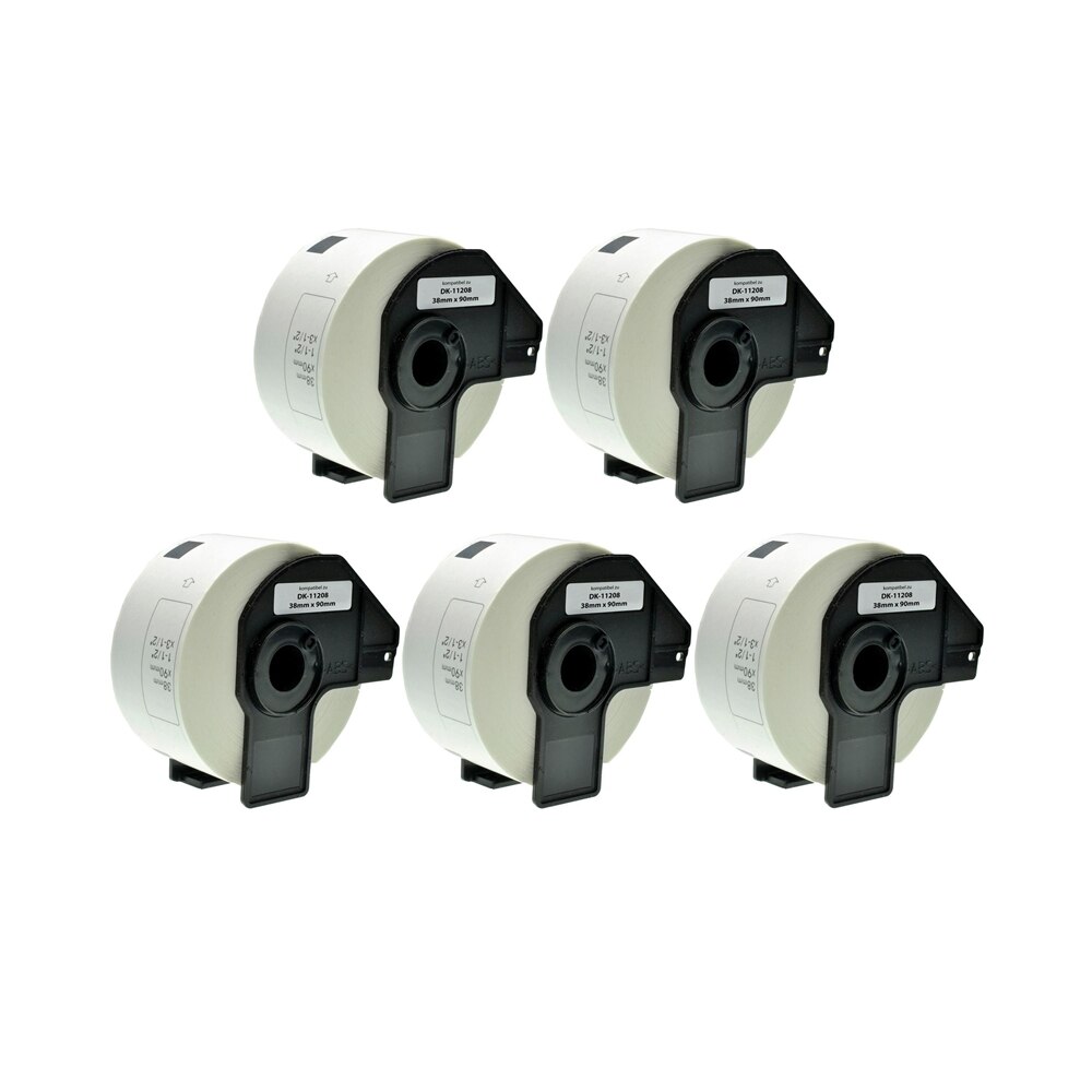 Set 5 Banda/Rola DK 11208 etichete Alb 38mmX90mm Compatibile Pentru BROTHERP-Touch QL 1000 Series / QL 1050 / QL 1060 N / QL 500 A / QL 500 BS / QL 500 BW / QL 550 / QL 560 VP / QL 560 YX / QL 570 / QL 580 / QL 650 TD / QL 700 / QL 710 W / QL 720 NW
