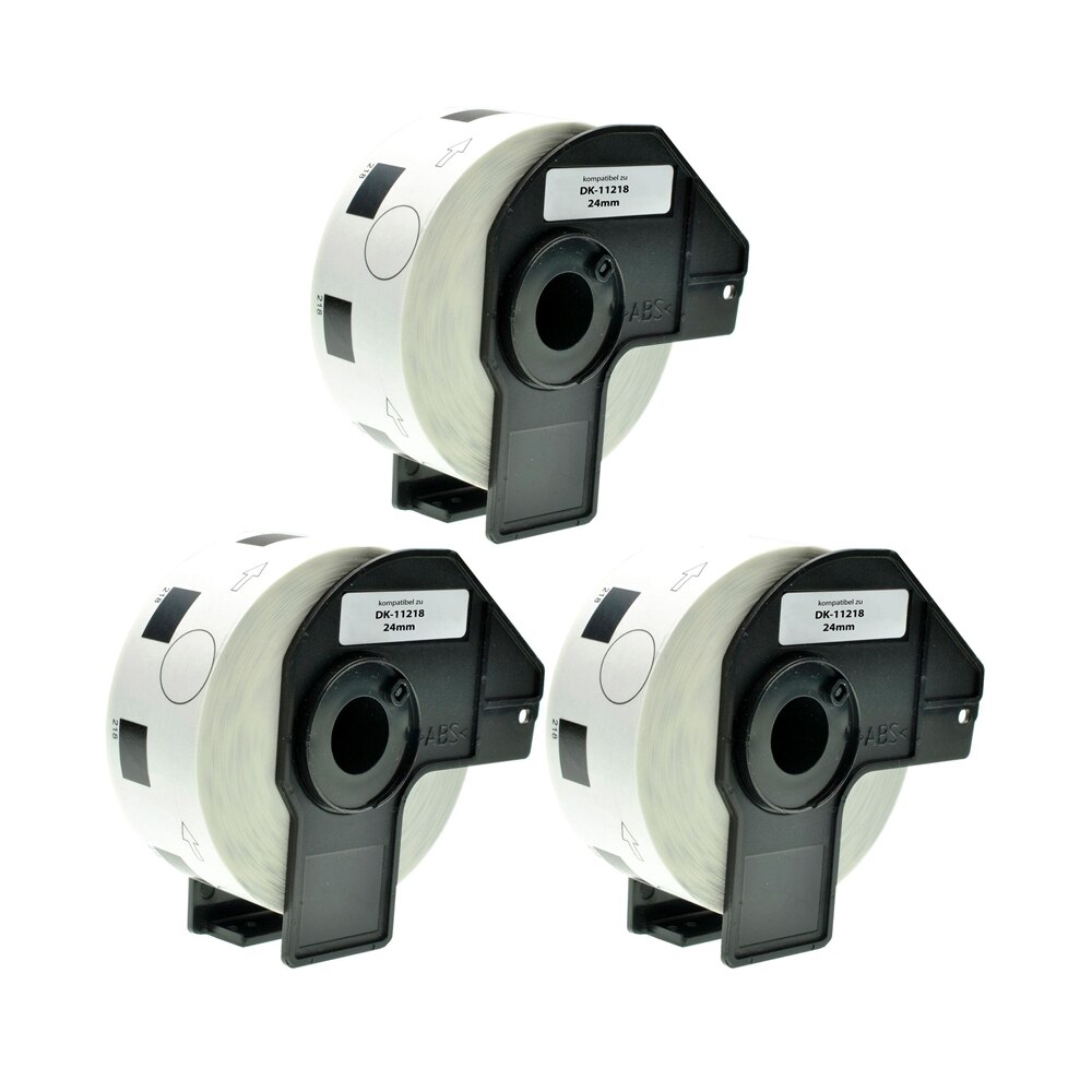 Set 3 Banda/Rola DK 11218 etichete Alb 24 mm Compatibile Pentru BROTHERP-Touch QL 1000 Series / QL 1050 / QL 1060 N / QL 500 A / QL 500 BS / QL 500 BW / QL 550 / QL 560 VP / QL 560 YX / QL 570 / QL 580 / QL 650 TD / QL 700 / QL 710 W / QL 720 NW