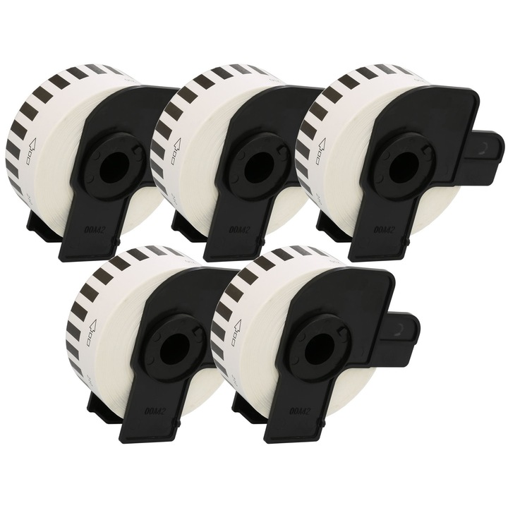 5 tekercses ragasztószalag készlet DK 22210 29 mm X 30,48 m fehér kompatibilis Brother P-Touch QL 1000 sorozat / QL 1050 / QL 1050 N / QL 1060 N / QL 500 / QL 550 / QL 560 / QL 056 / QL 570 / QL 580 / QL 650 TD / QL 700 / QL 710 W / QL 720 NW