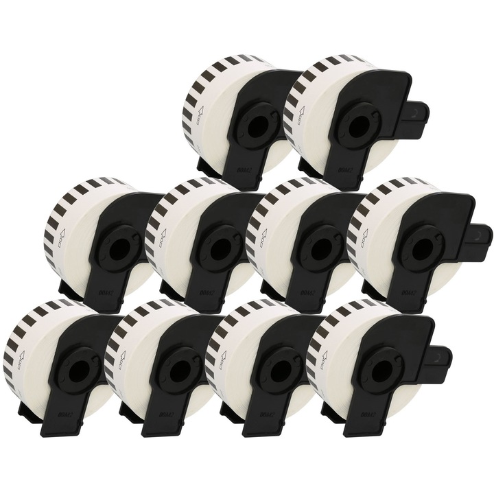 10 tekercses ragasztószalag készlet DK 22210 29 mm X 30,48 m fehér kompatibilis Brother P-Touch QL 1000 sorozat / QL 1050 / QL 1050 N / QL 1060 N / QL 500 / QL 550 / QL 550 / QL 550 / QL 0 / QL 570 / QL 580 / QL 650 TD / QL 700 / QL 710 W / QL 720 NW