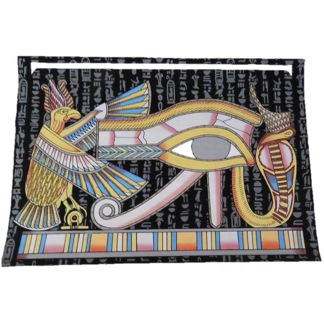 Imagine de perete, dualwiew, tablou 42/32cm, pictat manual, stil egiptean, hartie de papirus, lumineaza in intuneric, E128