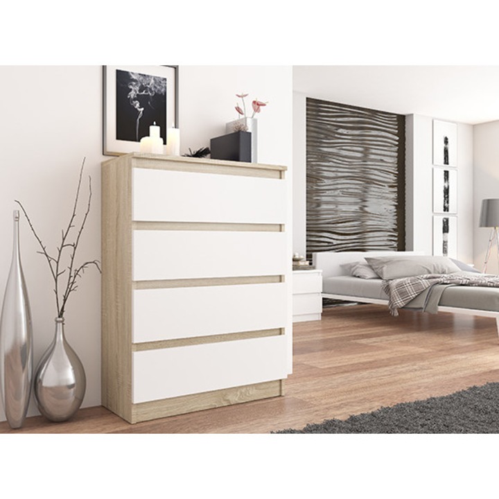 Komód 4 fiókos sonoma-mix