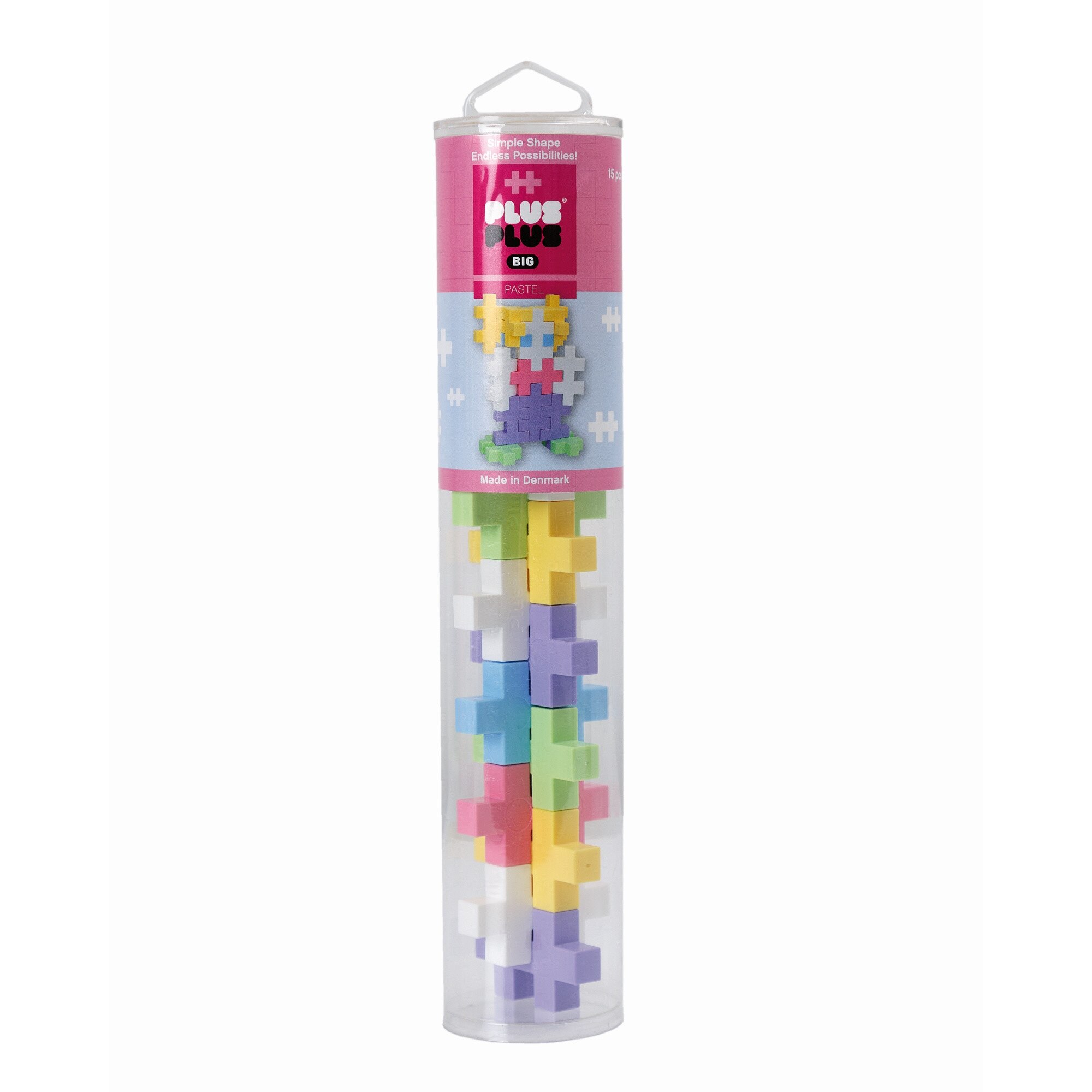 Set de constructie Big Plus Plus Pastel, 15 Piese/Tub