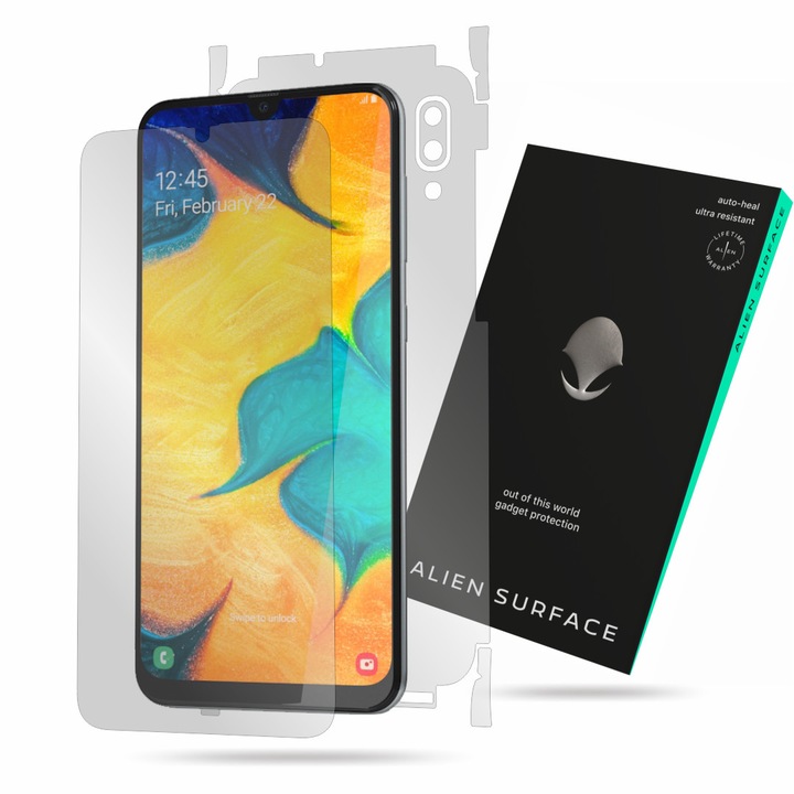 Alien Surface, Samsung Galaxy A30, képernyővédő fólia, hátsó, oldal