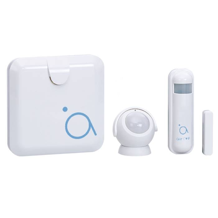 Kit Smart Home, AirLive, format din gateway, detector 3 in 1, senzor de miscare, alb, Z-Wave
