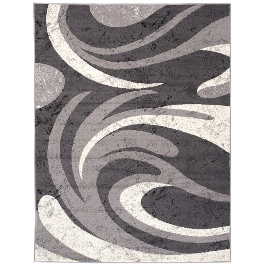 Covor Cheap Modern Short Pile Abstract Chemex 2641A CRM gri 300x400