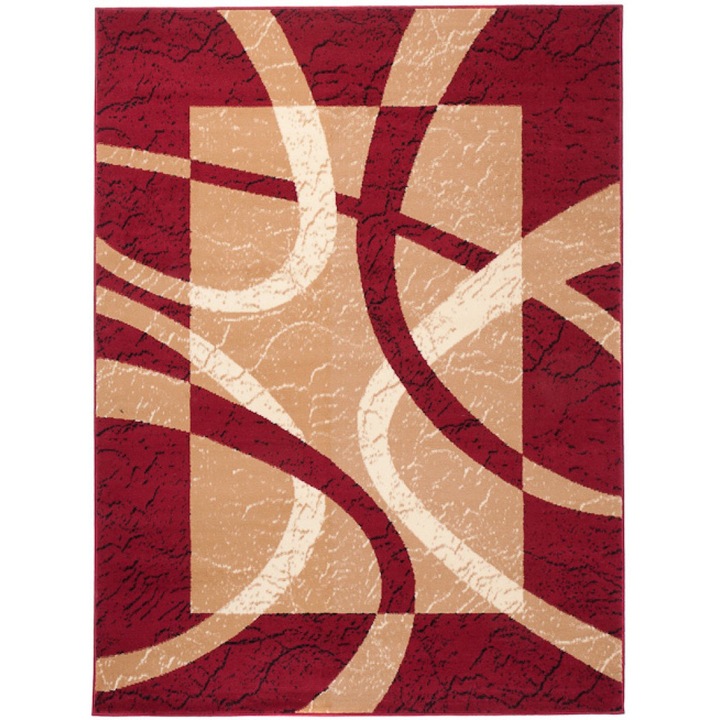 Covor Cheap Modern Short Pile Abstract Chemex 3707A BLX red 60x100