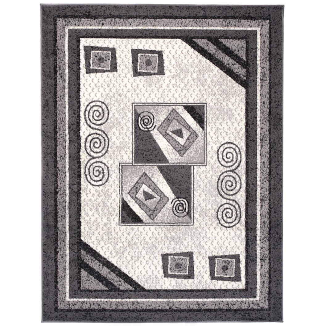 Covor Cheap Modern Short Pile Abstract Chemex 4597B CRM gri 80x150