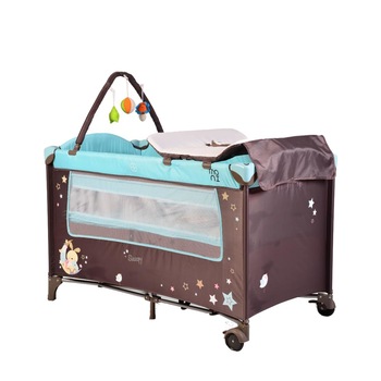 Patut pliabil cu doua nivele si roti Sleepy Blue Patut pliabil cu doua nivele si roti Sleepy Blue