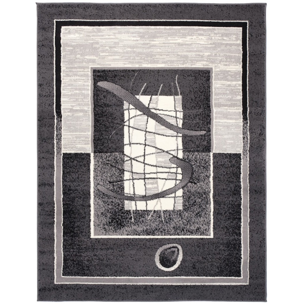 Covor Cheap Modern Short Pile Abstract Chemex 5118B CRM gri 300x400