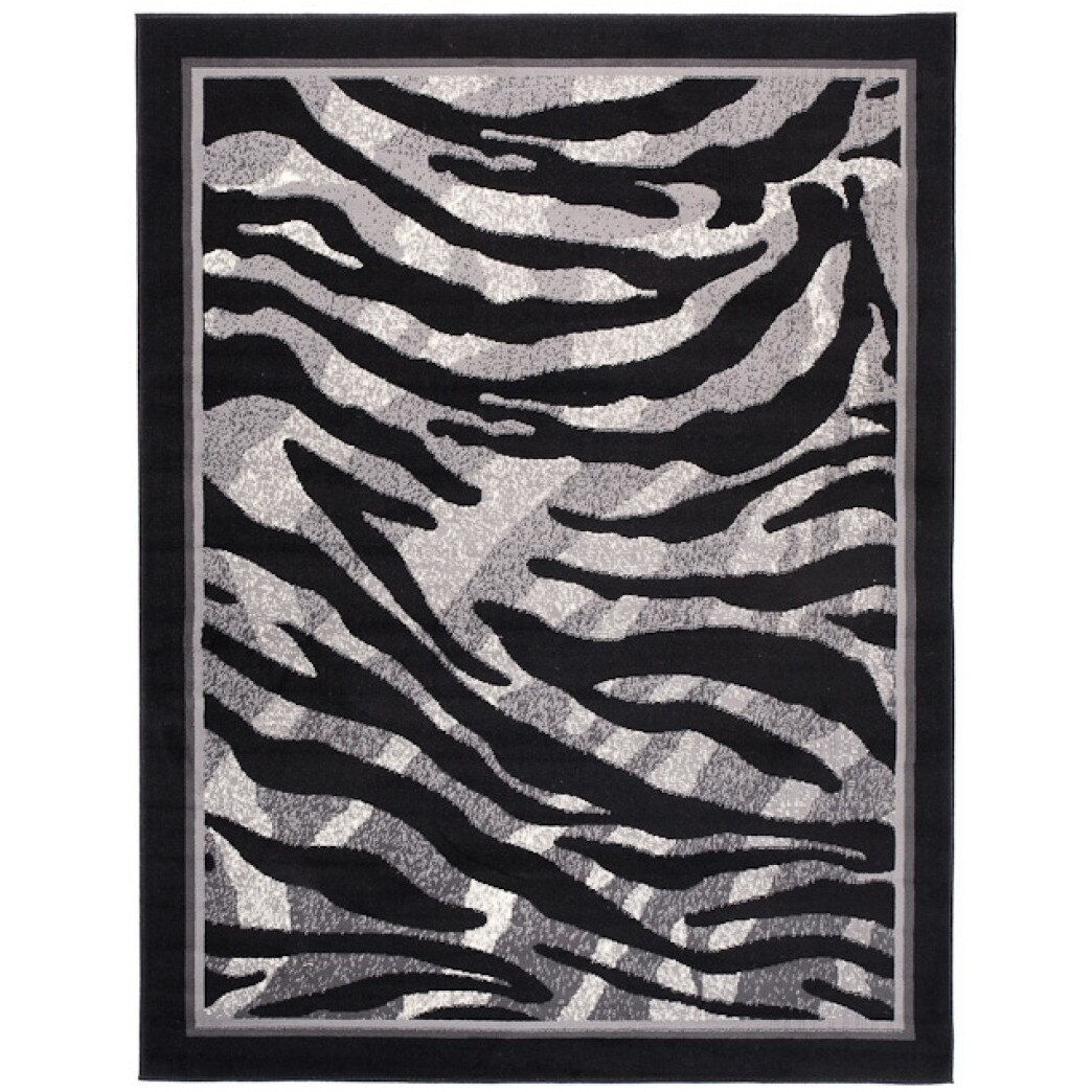 Covor Cheap Modern Short Pile Abstract Chemex 6601C CRM negru 300x400