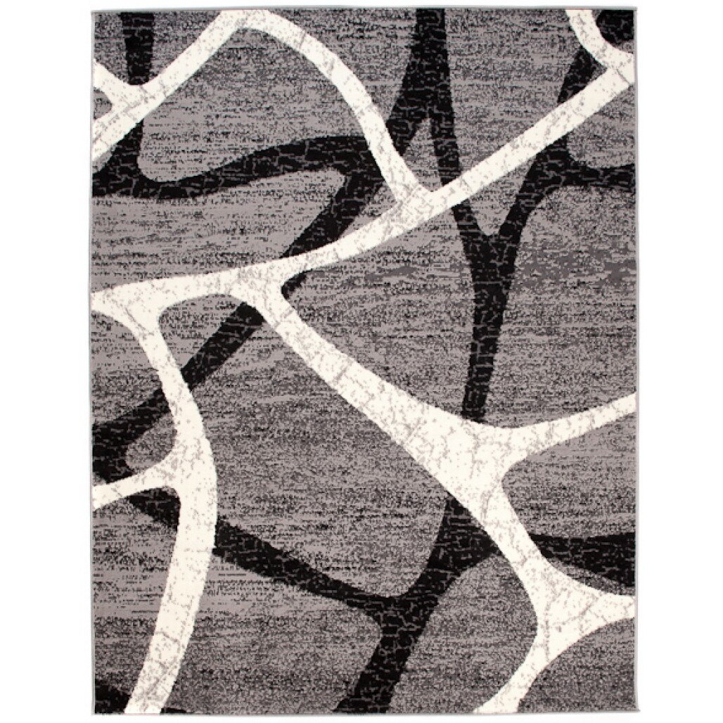 Covor Cheap Modern Short Pile Abstract Chemex D319C CRM gri 140x200