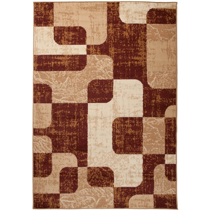 Covor Cheap Modern Short Pile Abstract Chemex D322A BGX maro 300x400