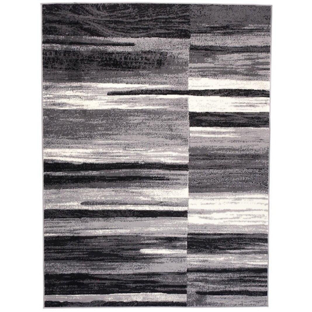 Covor Cheap Modern Short Pile Abstract Chemex F809A CRM gri 250x300