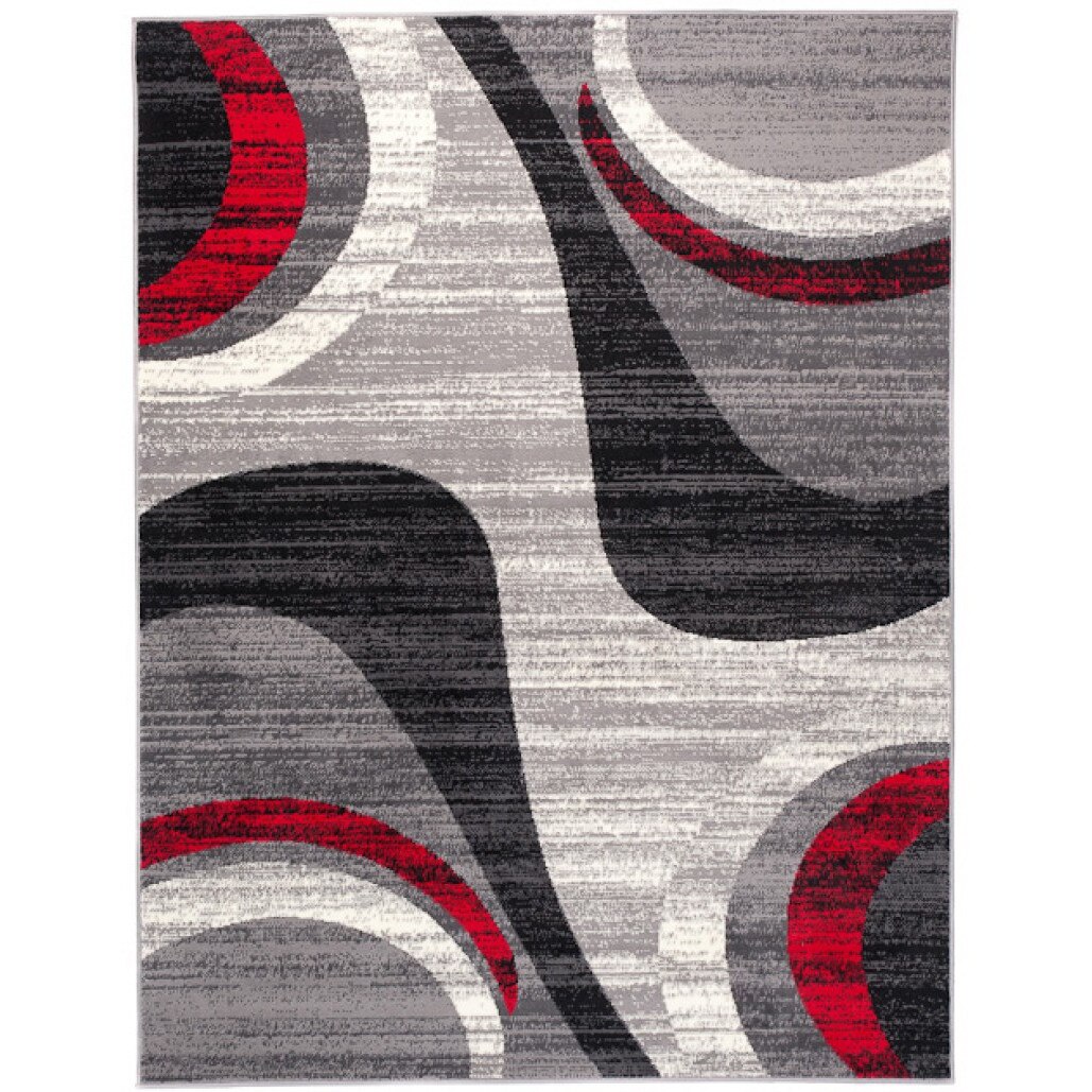 Covor Cheap Modern Short Pile Abstract Chemex F844B CRM gri 200x300