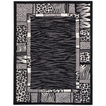 Covor Cheap Modern Short Pile Abstract Chemex J316B CRM negru 250x350 Covor Cheap Modern Short Pile Abstract Chemex J316B CRM negru 250x350