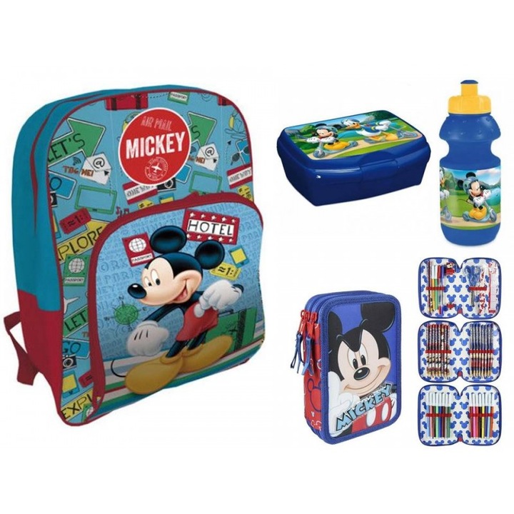 Ghiozdan scoala echipat Mickey Mouse