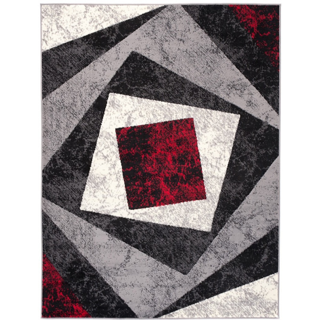 Covor Cheap Modern Short Pile Abstract Chemex K855A CRM negru 300x400