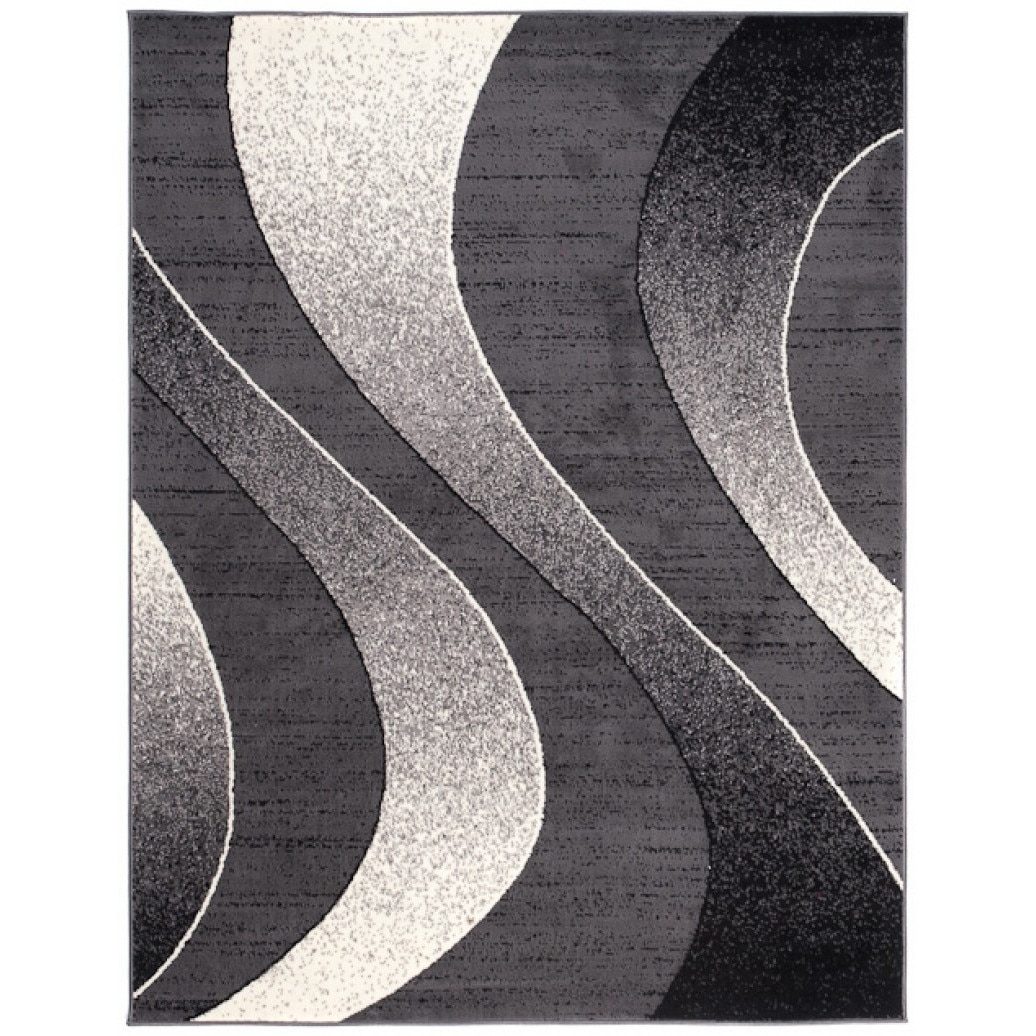 Covor Cheap Modern Short Pile Abstract Chemex K857A CRM gri 250x350