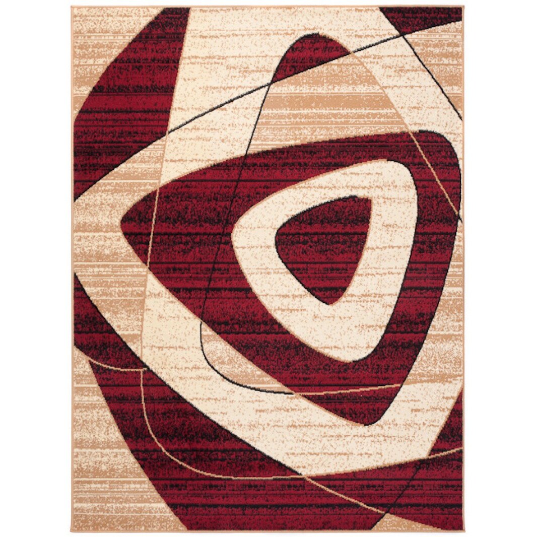 Covor Cheap Modern Short Pile Abstract Chemex K858B BLX cremos 300x400