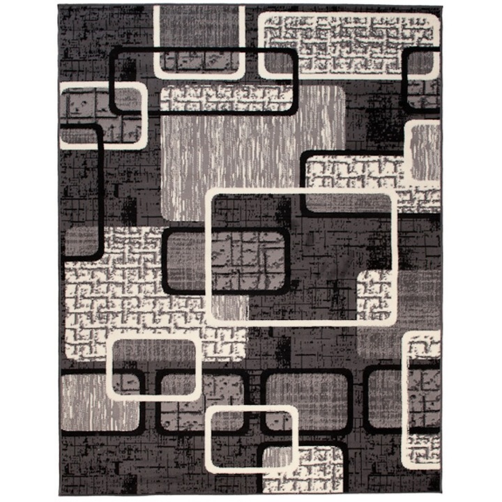 Covor Cheap Modern Short Pile Abstract Chemex K859A CRM gri 180x250