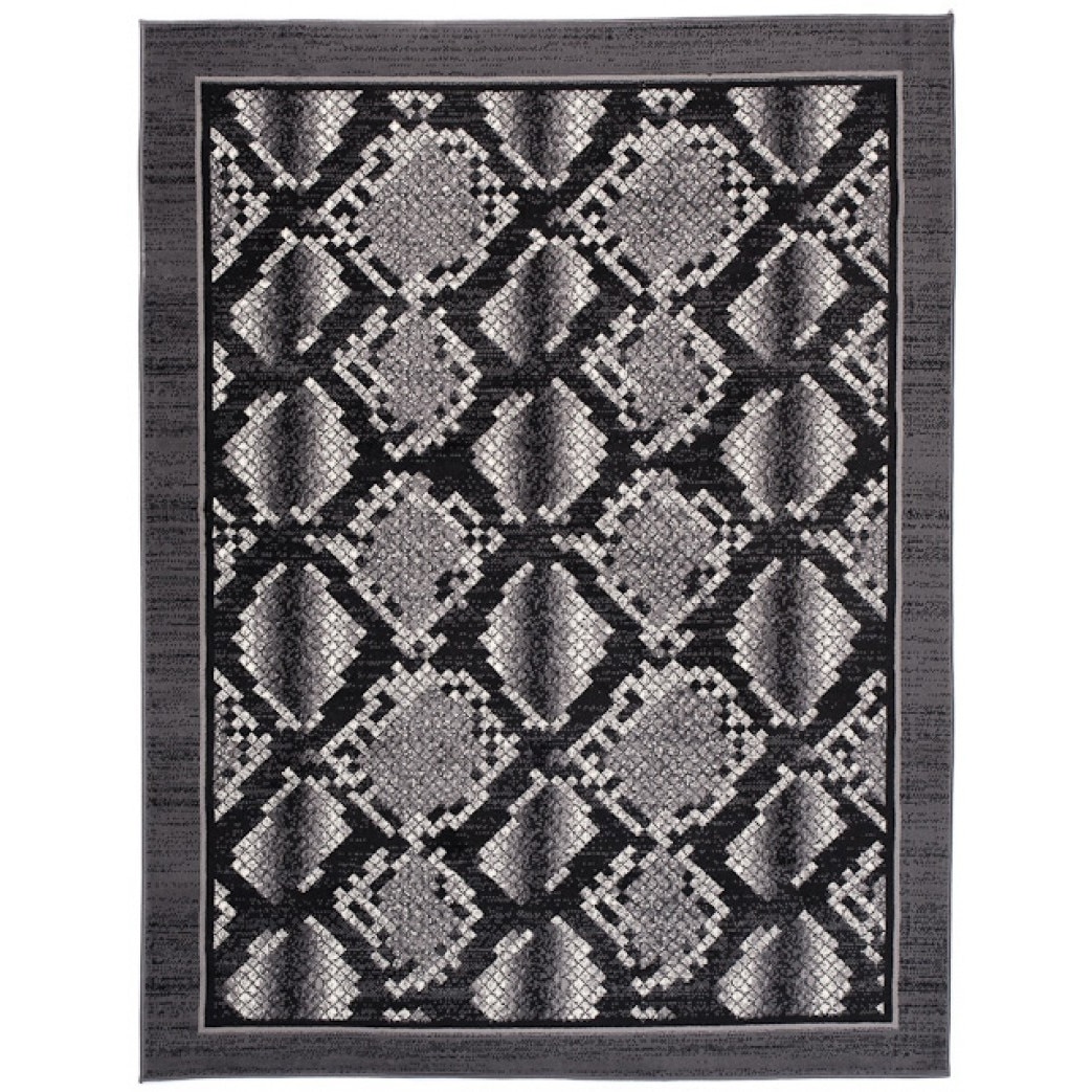 Covor Cheap Modern Short Pile Abstract Chemex K873B CRM negru 180x250