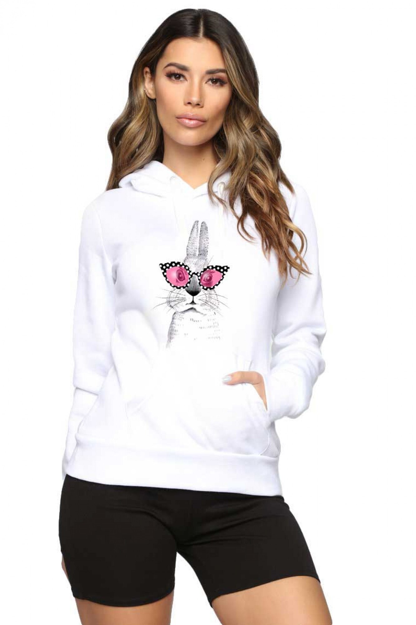 Hanorac dama alb - Bunny Fashion