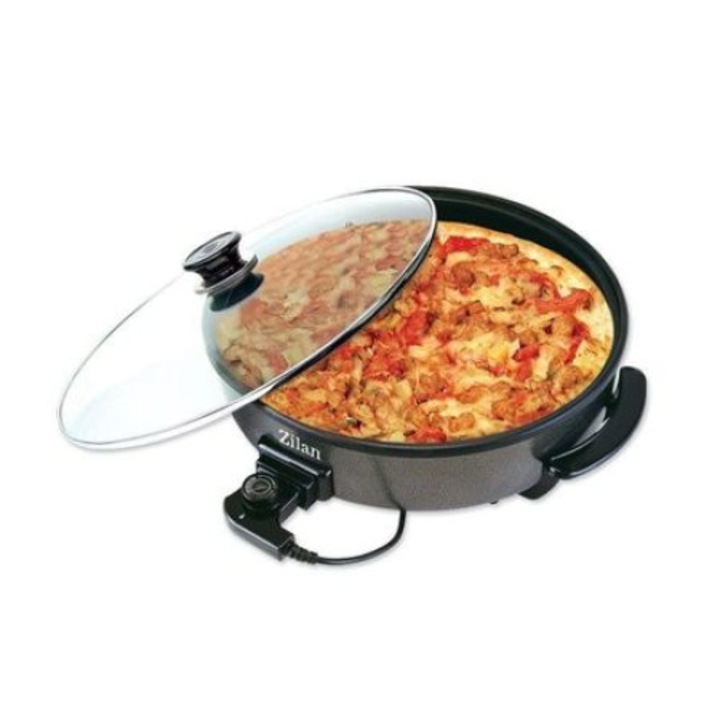 Tigaie Electrica Rotunda, Pizza, Grill, Diametru 36 cm, 1500 W