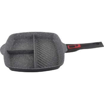 Tigaie 3 in 1 acoperire din marmura, 28 cm, aluminiu 100%, maner detasabil, negru Tigaie 3 in 1 acoperire din marmura, 28 cm, aluminiu 100%, maner detasabil, negru