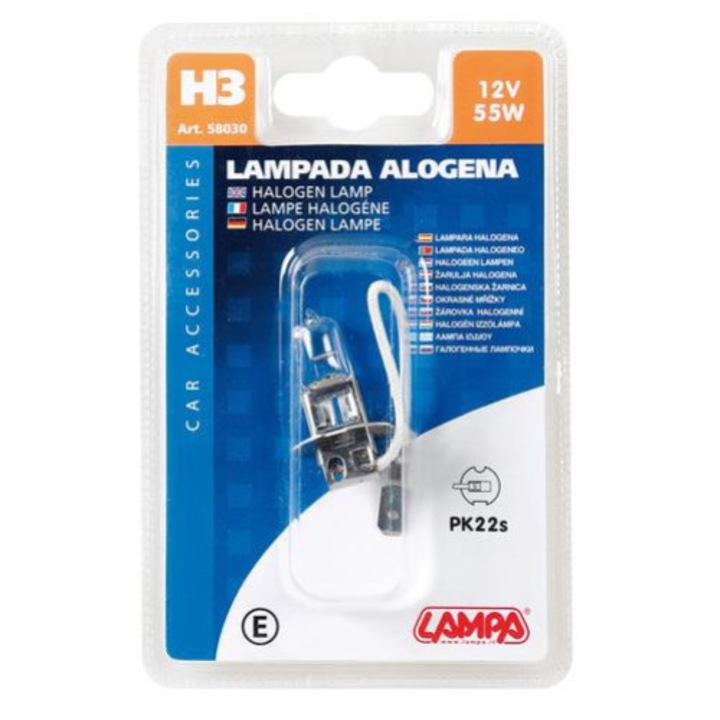 Lampa 12V H3 55W izzó, 1db