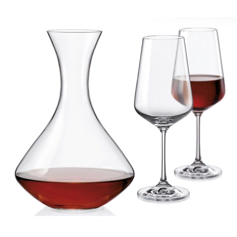 Tact morphine Restless Decantor si pahare de vin, 3 piese in set - eMAG.ro