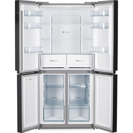 Side by side Heinner HSBS-M469MNFDX+, 469 l, Clasa A+, Full No Frost, Display touch, Control electronic, H 177.5 cm, Dark Inox