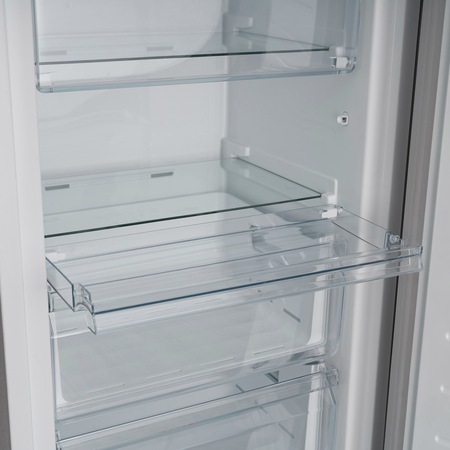 Congelator Heinner HFF-M232NFX+, 227 l, 2 rafturi, 5 sertare, Clasa A+, Full No Frost, Sistem Convertibil Frigider/Congelator, Display touch, H 172 cm, Antracit