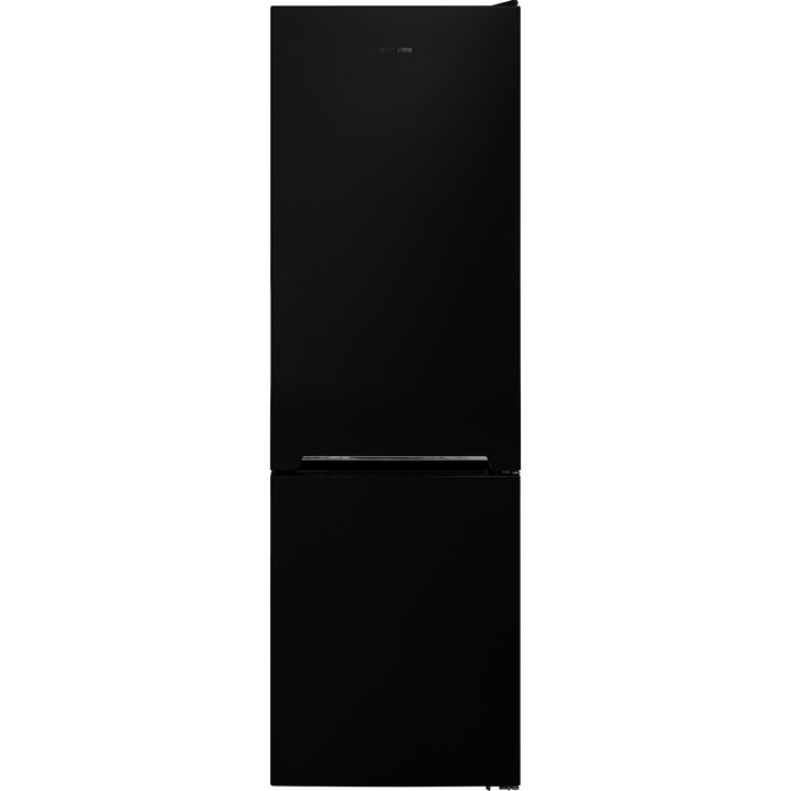 Combina frigorifica Heinner HC-V268BKF+, 268 l, Clasa F, Sistem racire Less Frost, Iluminare LED, Control mecanic, Termostat ajustabil, H 170 cm, Negru
