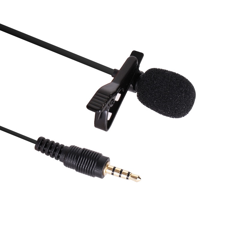 Microfon tip Lavaliera Clip on jack 3,5mm, lungime 1,5m pentru camera foto sau laptop - -
