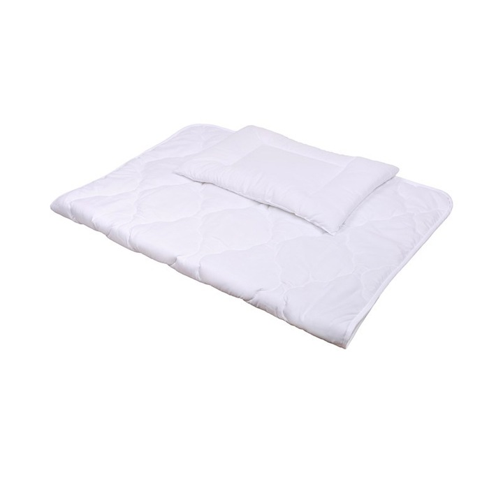 Детски спален комплект, завивка и възглавница 135 х 100 см Belisima 046A, Бял