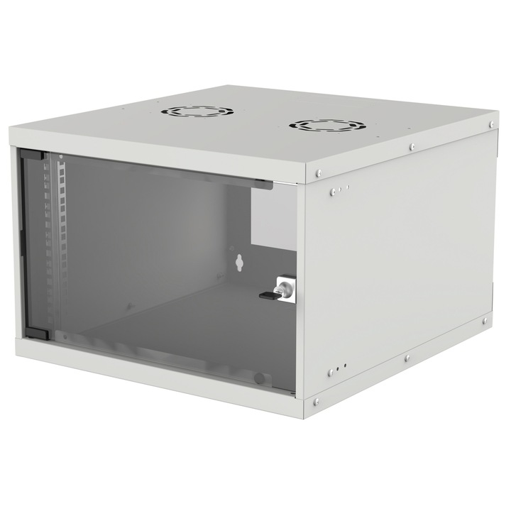 Шкаф стенен рафт 19" 6U 35.3x56x54cm сив разглобен 714792 Intellinet