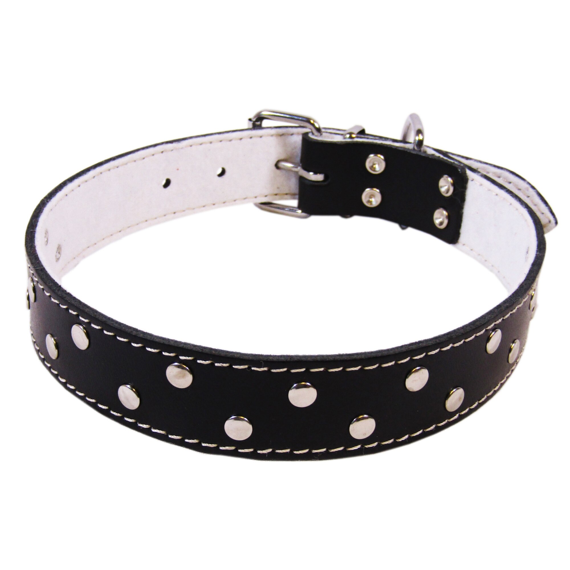 Zgarda Exo L4 3.0/62 cm ornament din piele negru pentru caini