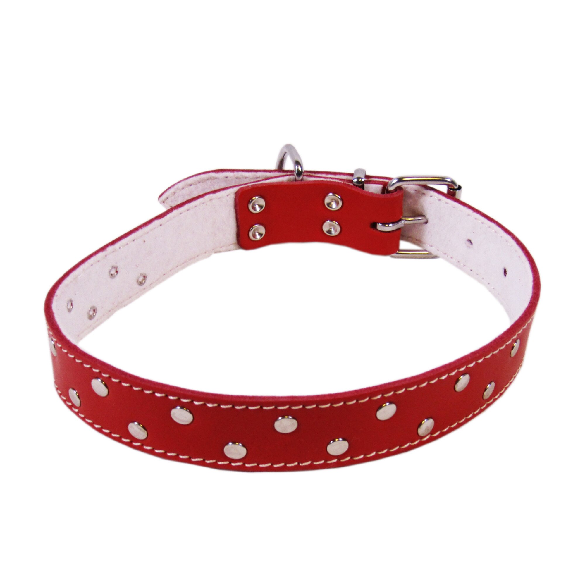 Zgarda Exo L4 3.0/62 cm ornament din piele rosu pentru caini