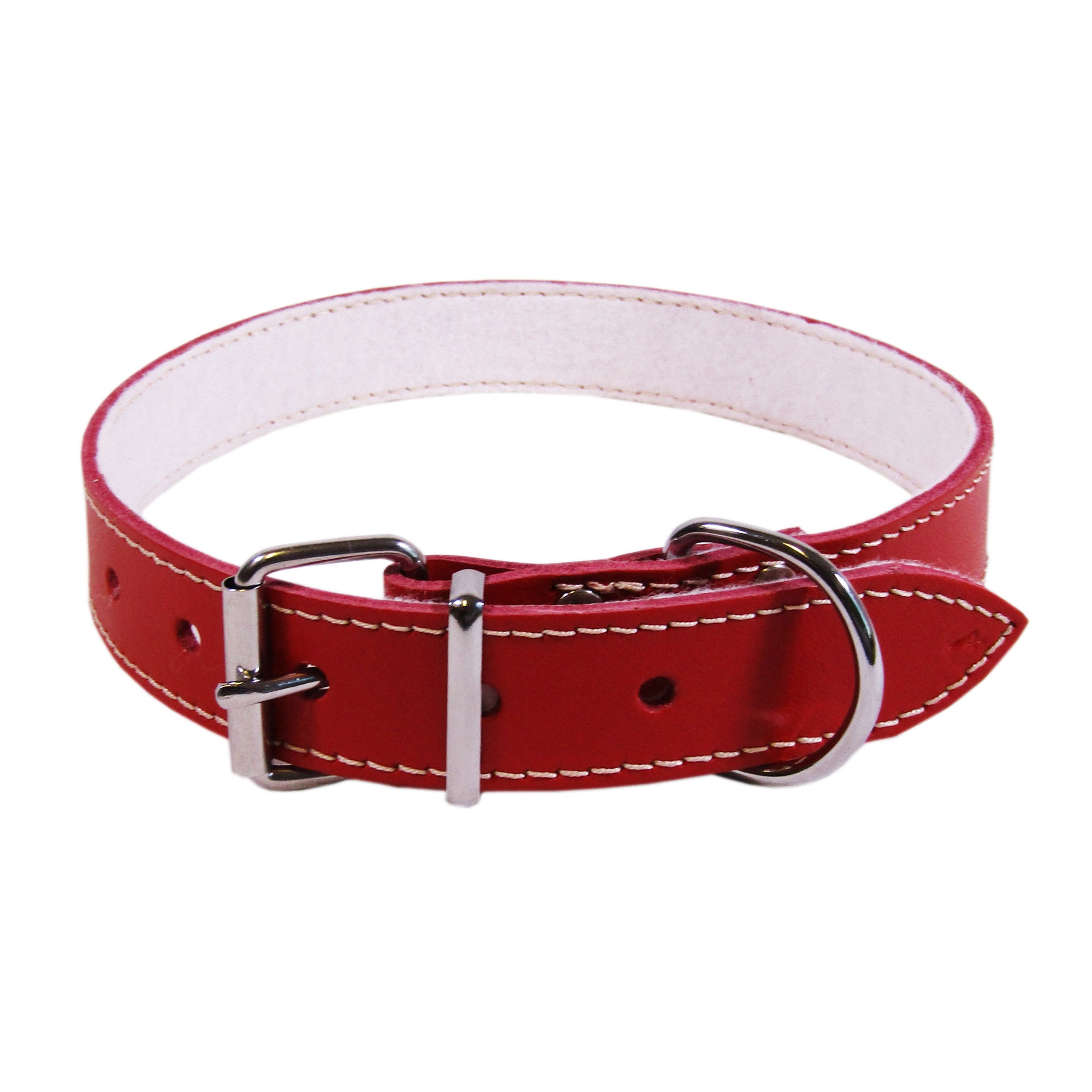 Zgarda Exo L6 4.0/74 cm pasla din piele rosu pentru caini