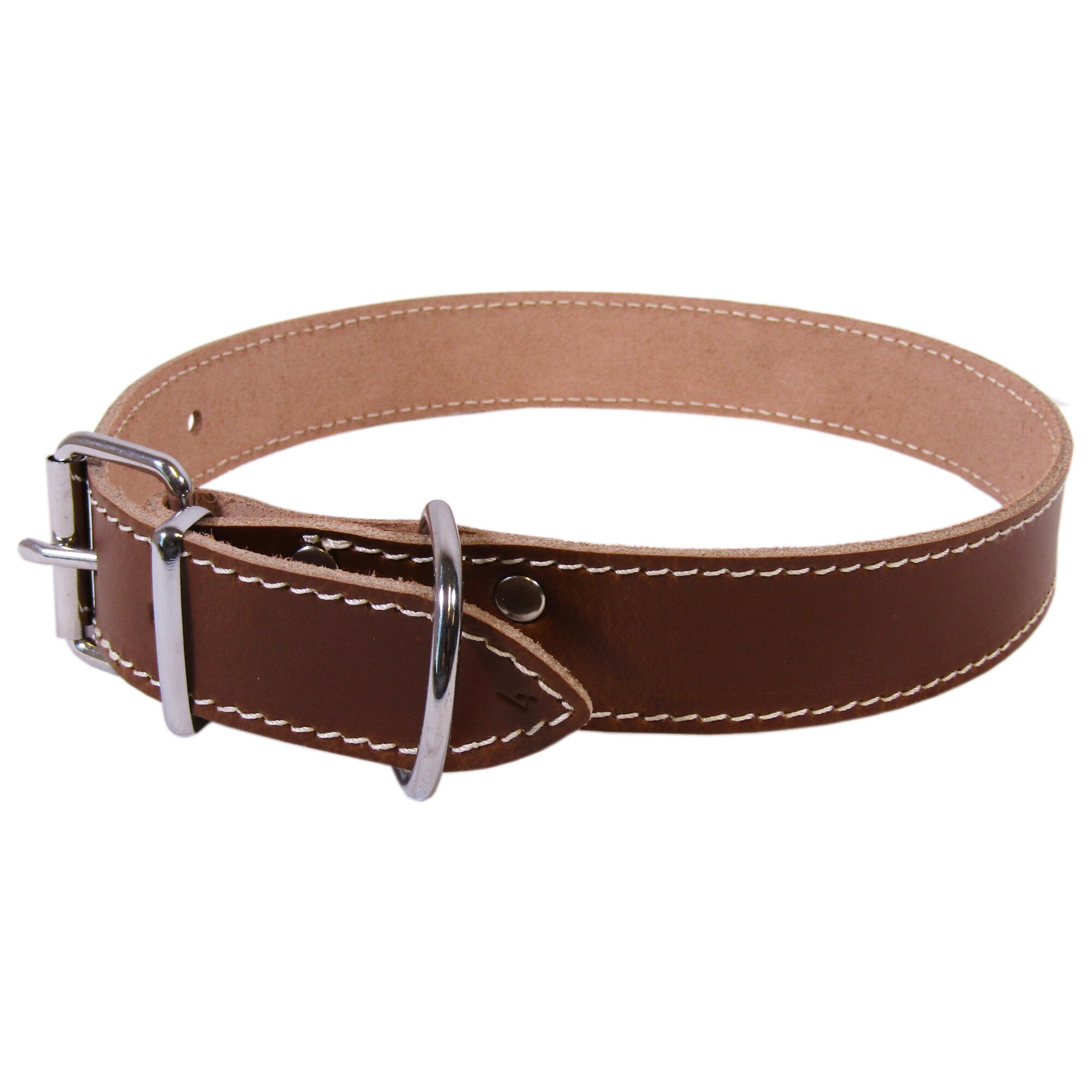 Zgarda Exo L5 4.0/63 cm simplu din piele maro pentru caini