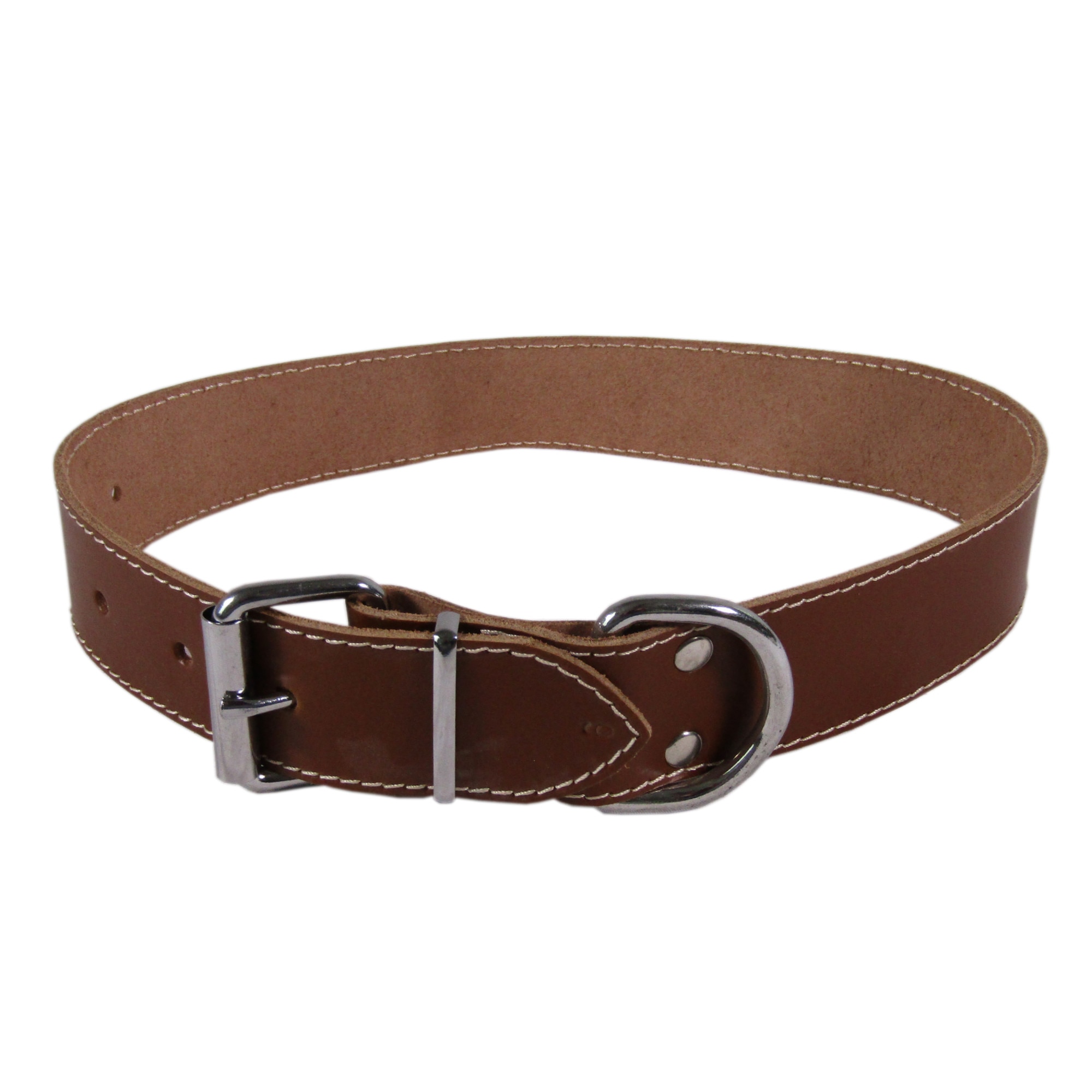 Zgarda Exo L6 4.0/74 cm simplu din piele maro pentru caini