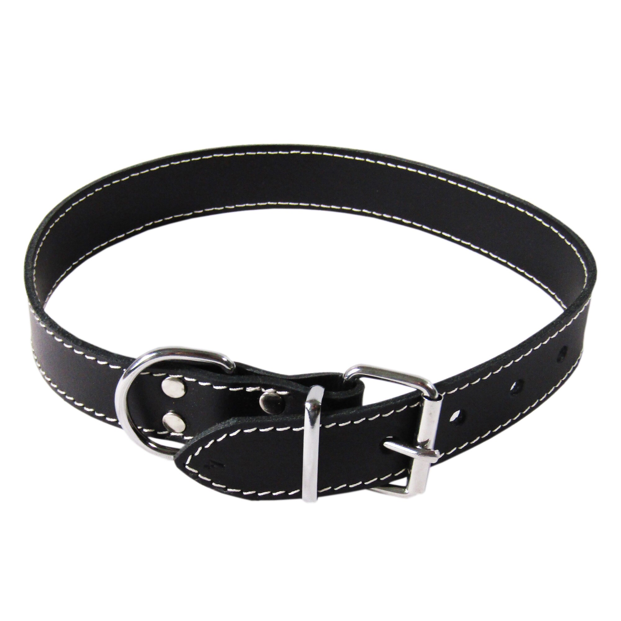 Zgarda Exo L6 4.0/74 cm simplu din piele negru pentru caini