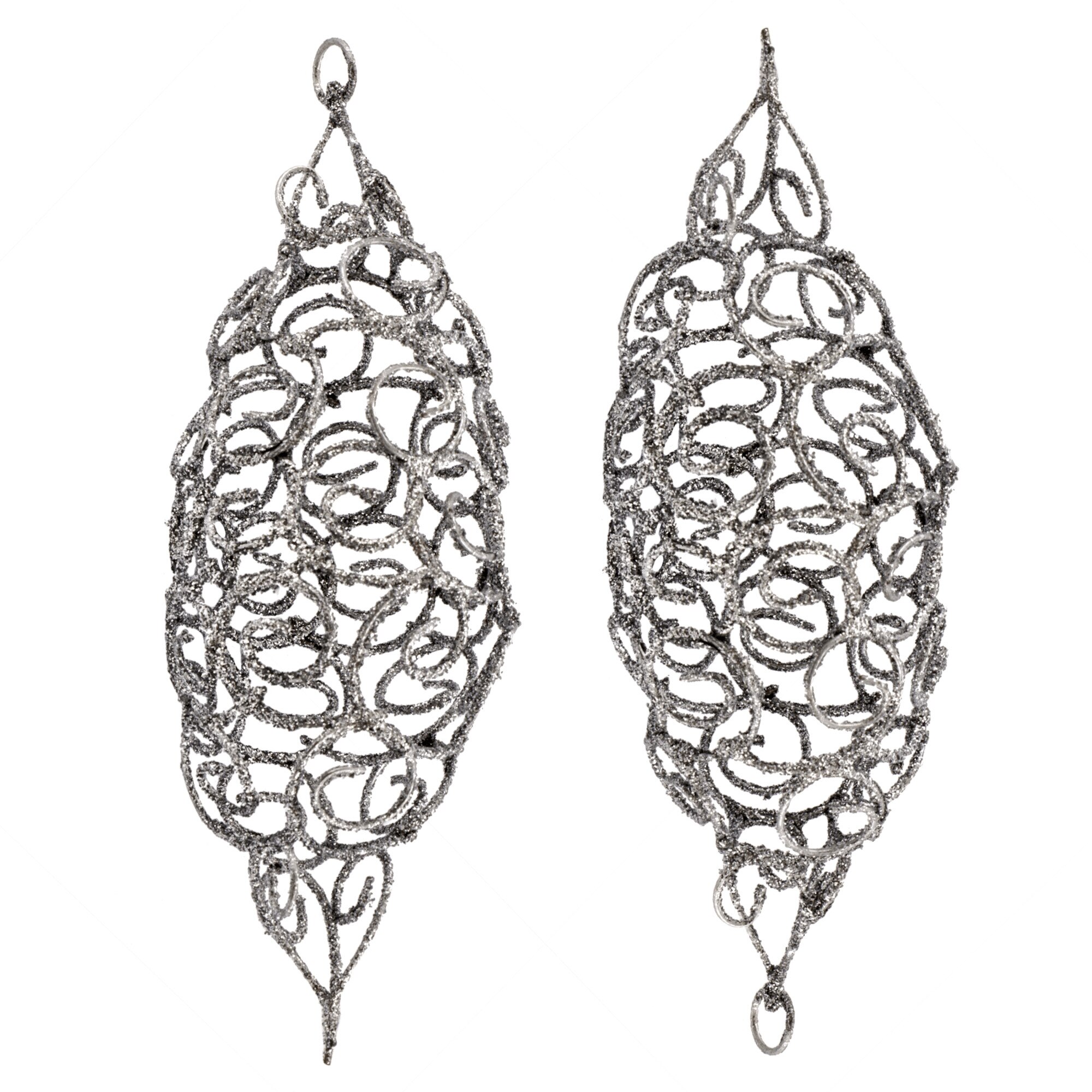 Set 2 decoratiuni brad pentru Craciun, Argintiu