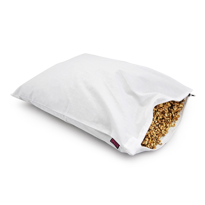 Spelta Възглавница за сън - 'Спелта' с пълнеж от обвивки на жито Спелта с каучукува баня, 45x60 см